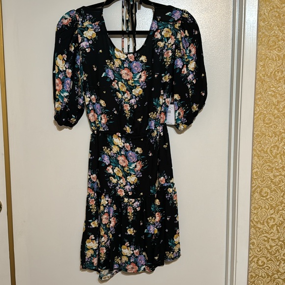 O'Neill Alta Floral Print Open Back Minidress - Picture 1 of 6